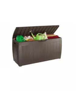 BAULE DA ESTERNO KETER "HOLLYWOOD" IN RESINA MARRONE EFFETTO LEGNO 270 LT 117,5X45X57,3 CM